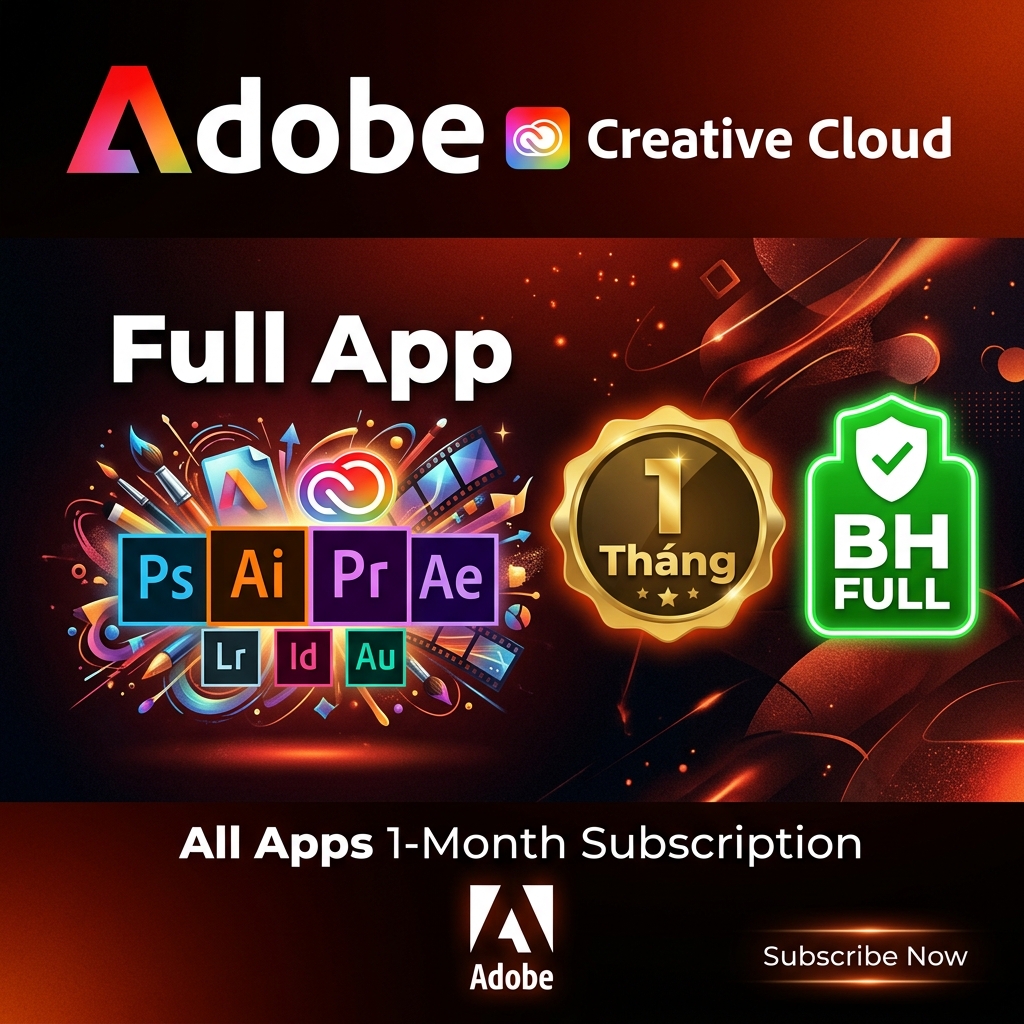 Adobe Full App 4 Tháng (BH Full)