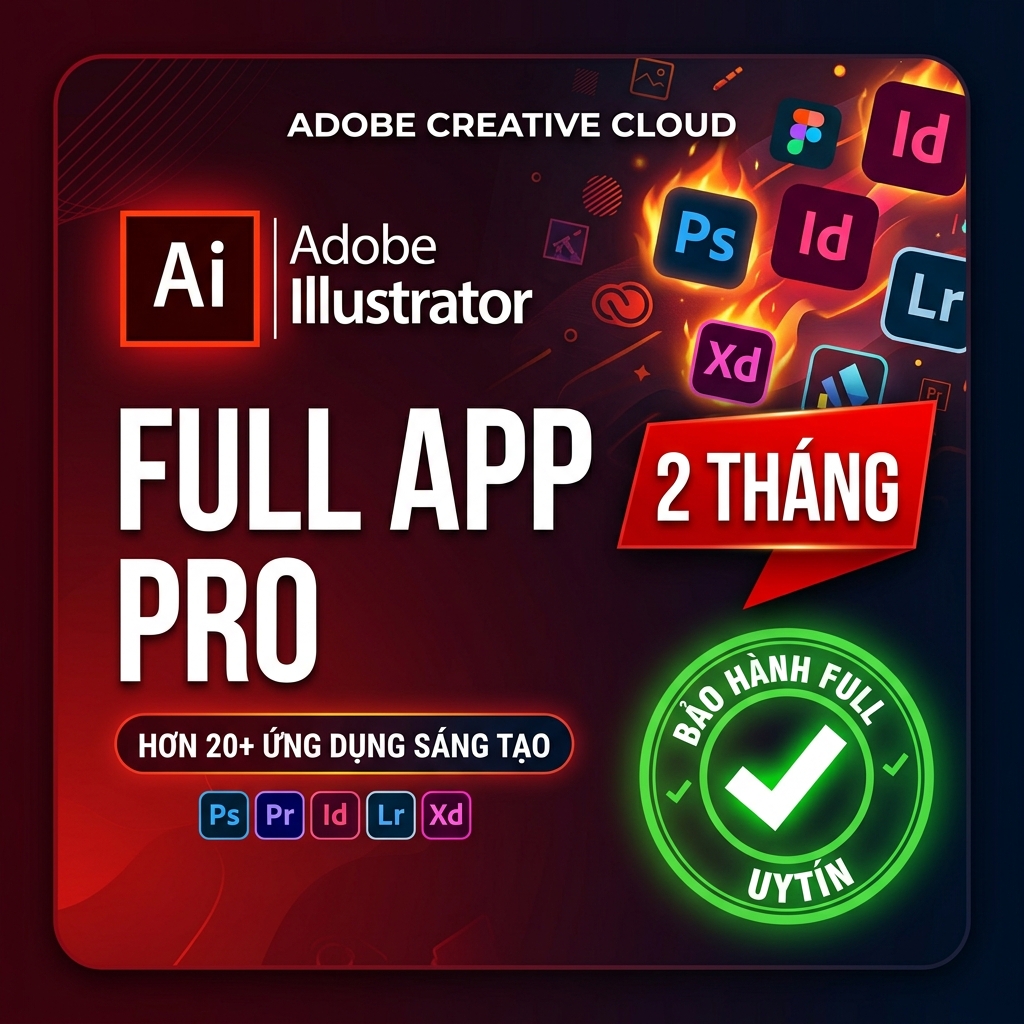 Adobe Full App Pro 2 Tháng ( Bảo hành Full )
