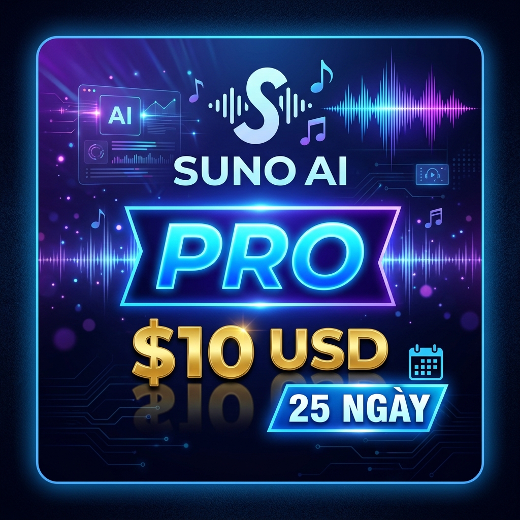 SUNO Pro 10$ 25 Ngày - Tài khoản